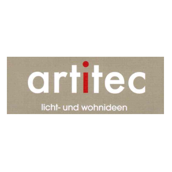 Logo in gold von Artitec mit weißer Schrift