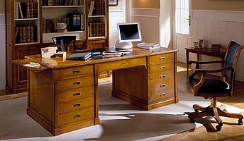 Ebanart 8712 Schreibtisch mit Schubladen und Stau-Fächern