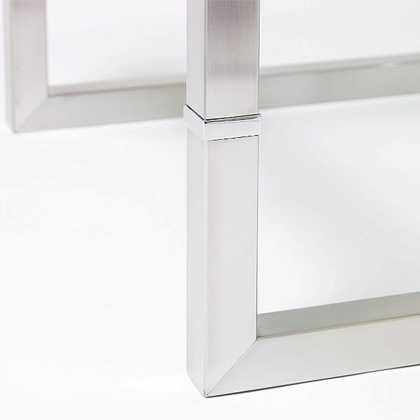 Ghyczy Detail U in Aluminium mit Edelstahl-Gestell, Tisch Biri T29/4