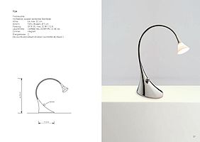 Zeichnung und Foto von Tischleuchte Toa von VS Manufaktur