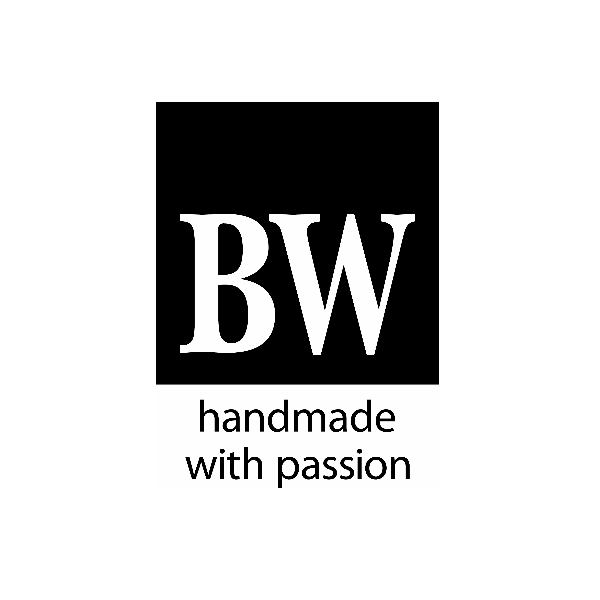 Logo Bielefelder Werkstätten BW handmade with passion in schwarz weiß
