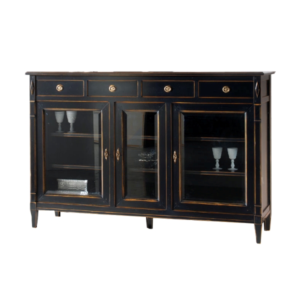 Ebanart Direttorio 6953A Highboard in schwarz, Kirschbaum