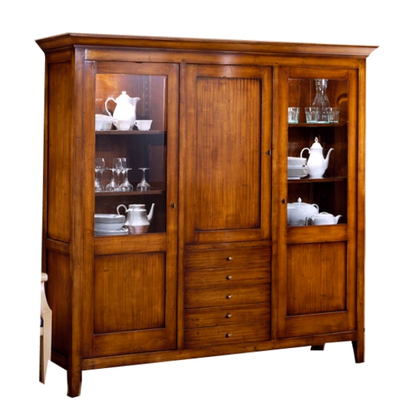 Ebanart Klassik Schrank Aurelia 8063PC, Kirschbaum mit Glastüren