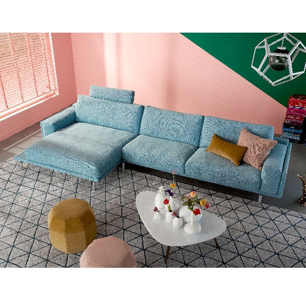 Leolux Bellice Sofa mit Longchair in hellblau
