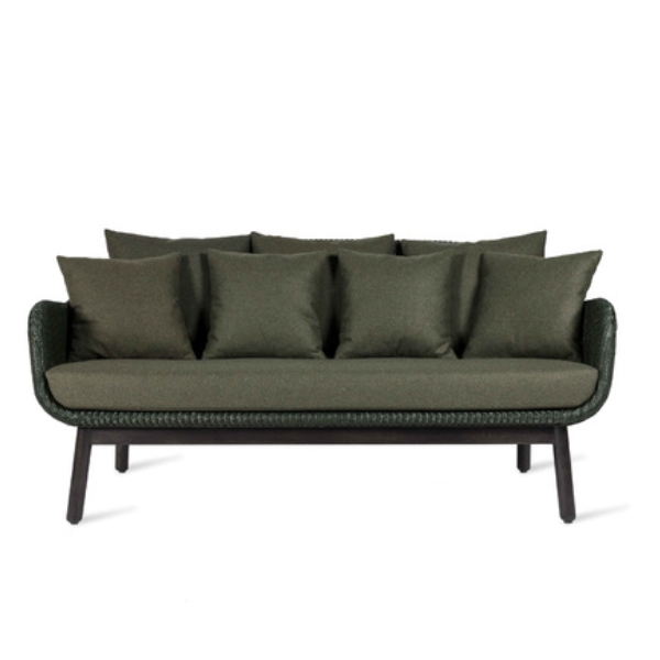 Vincent Sheppard Sofa Alex Lounge dark wood in grün