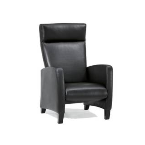Werther Leder-Relax-Sessel Sinus 1431 mit Holzfüßen, schwarzer Bezug