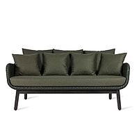 Vincent Sheppard Sofa Alex lounge dark wood in grün