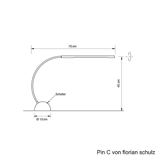 Florian Schulz Tischleuchte PIN C, Zeichnung