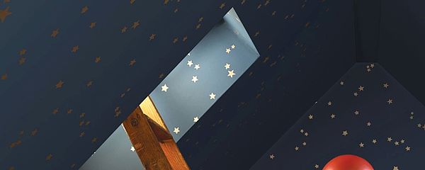 Sole & Son Tapete Stars, dunkelblauer Untergrund mit goldenen Sternen