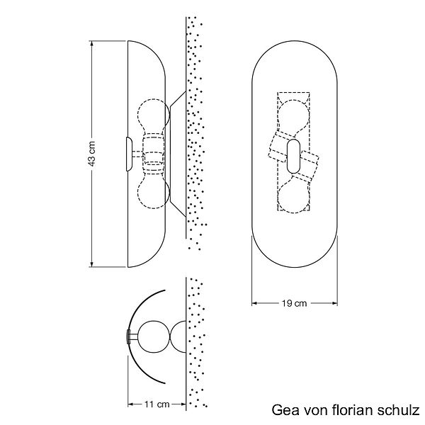 Florian Schulz Wandleuchte GEA, Zeichnung