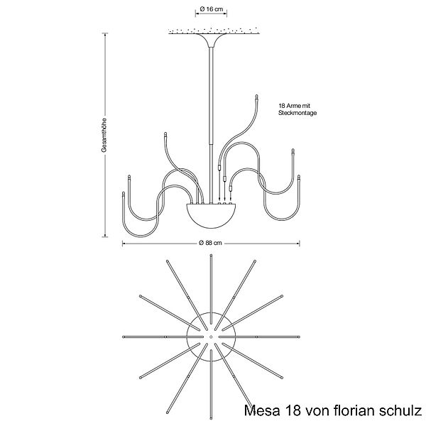 Florian Schulz Leuchter Mesa 18, Zeichnung