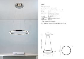 Deckenleuchte One 58 mit Zeichnung von VS Manufaktur