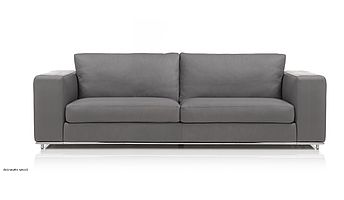 Cierre Sofa Dolce Vita small in mittelgrauem Leder