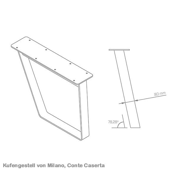 Conte Caserta Gestell Skizze von Milano Kufen