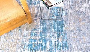 Teppich in den Farben grau und blau, Modell 8718 Long Island Blue