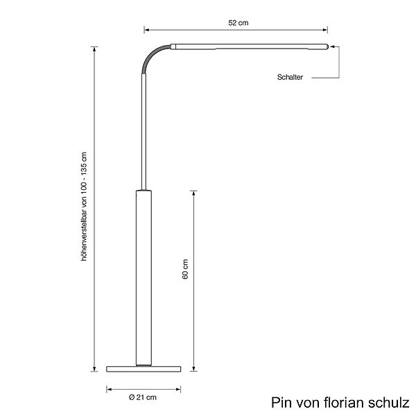 Florian Schulz Leseleuchte PIN, Zeichnung