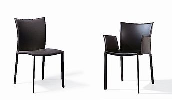 Draenert Stuhl Nobile 2072 in schwarz und dunkelbraun