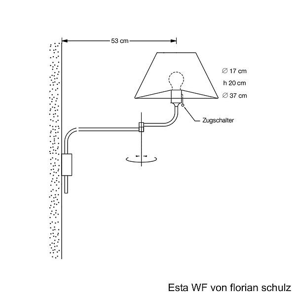 Florian Schulz Wandleuchte ESTA WF, Zeichnung