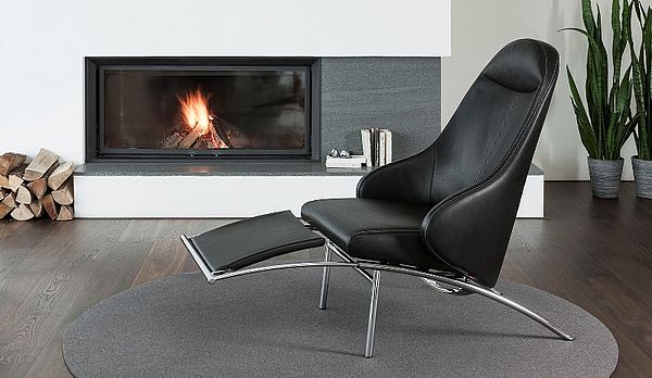 ipdesign Relaxsessel Rocky in schwarz mit Fußablage