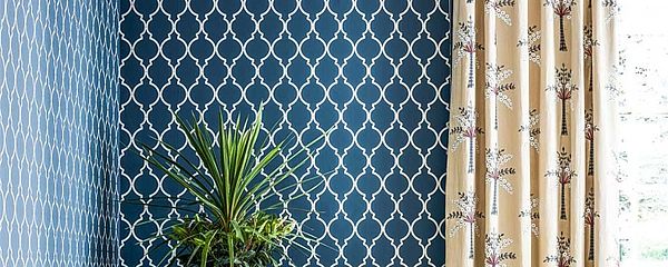 Sanderson Tapete Empire Trellis in blau