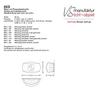 Wandleuchte Beo von VS Manufaktur mit Zeichnung