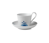 Teetasse mit Unterer aus der Kollektion Mega Blau gerippt von Royal Copenhagen
