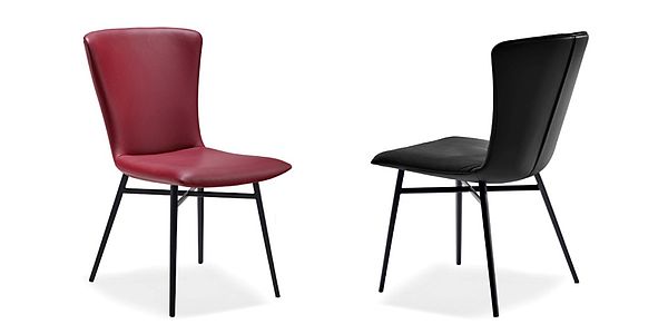 Draenert Stuhlgruppe Dexter 2056 in rot und schwarz mit schwarzem Gestell