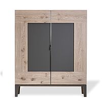 Form exclusiv Loft Schrank, Eiche weiß geölt mit graphit Glaseinsätzen