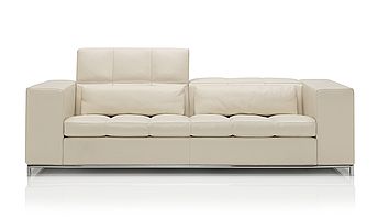 Cierre Nick Sofa in cremefarbenem Leder