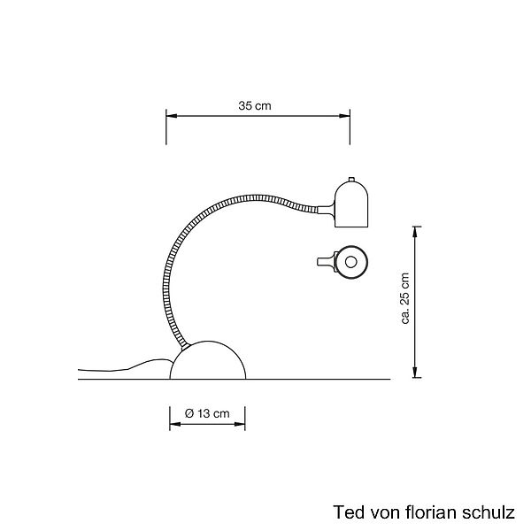 Florian Schulz Tischleuchte TED, Zeichnung