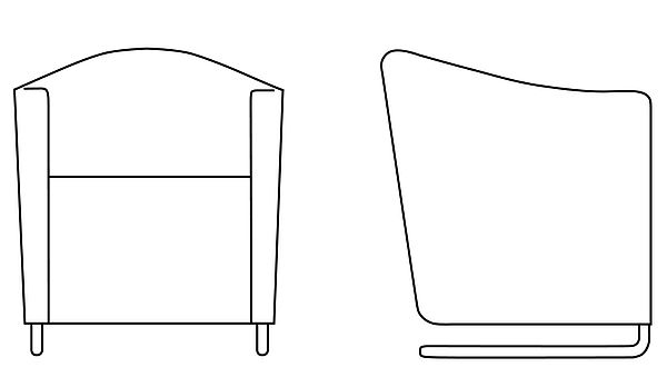 ipdesign Zeichnung des Sessels vigo