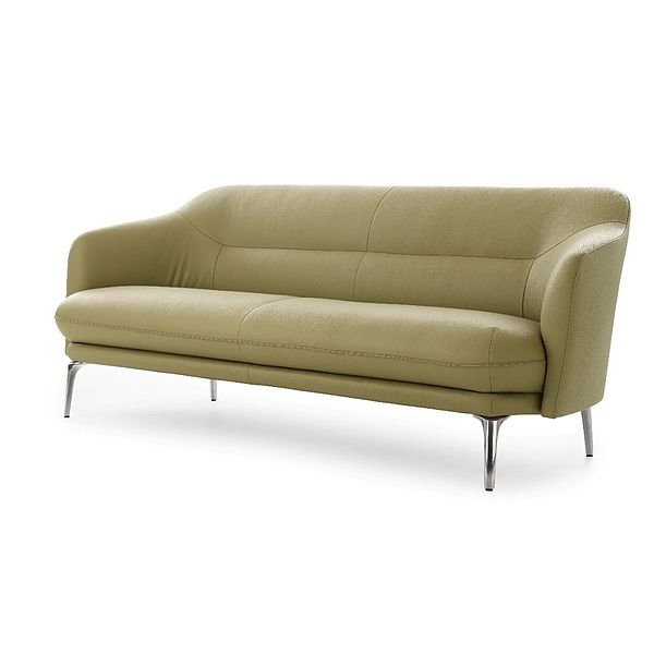 Sofa Lindo in limefarbenem Leder von Leolux