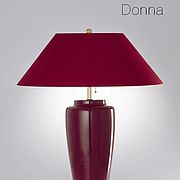 Vasenleuchte Donna mit rotem Fuß und rotem runden Schirm von Fitz leuchten