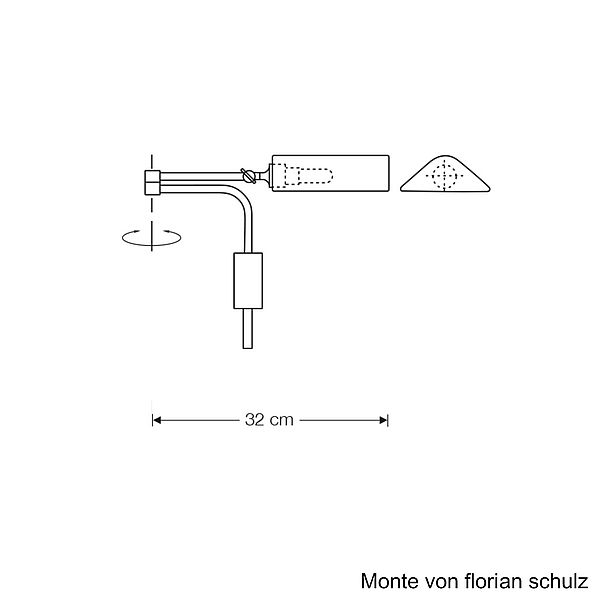 Florian Schulz Wandleuchte MONTE, Zeichnung