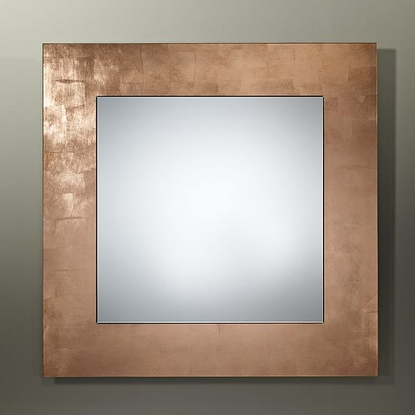 DeKnudt-Decora quadratischer Spiegel mit Kupfer-Rahmen