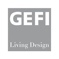 Gefi Living Design Logo in grau - weiß