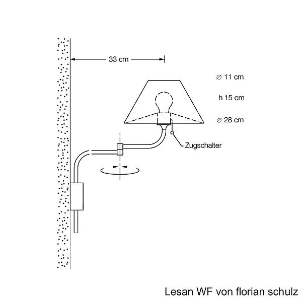 Florian Schulz Wandleuchte LESAN WF, Zeichnung