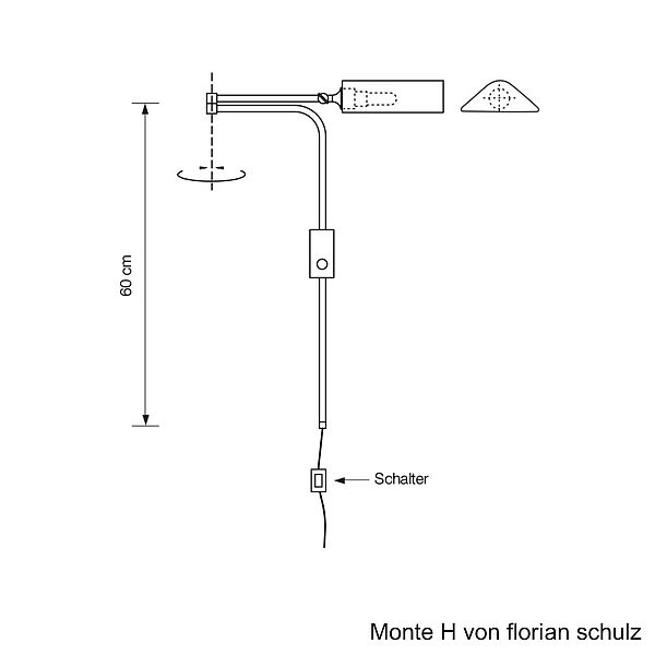 Florian Schulz Wandleuchte MONTE H, Zeichnung