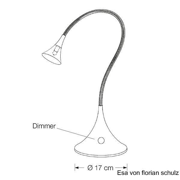 Florian Schulz Tischleuchte ESA, Zeichnung