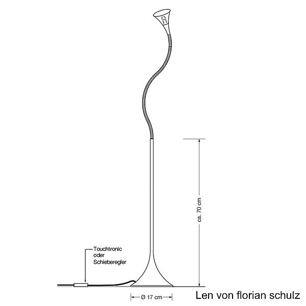 Florian Schulz Leseleuchte Len, Zeichnung