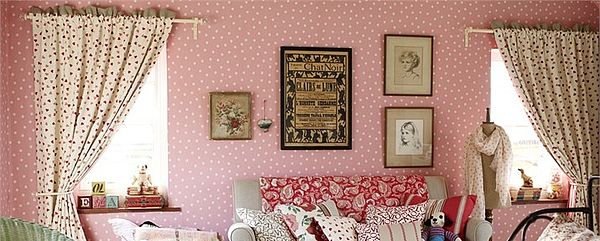 Sanderson Tapete Polka Dot in rose