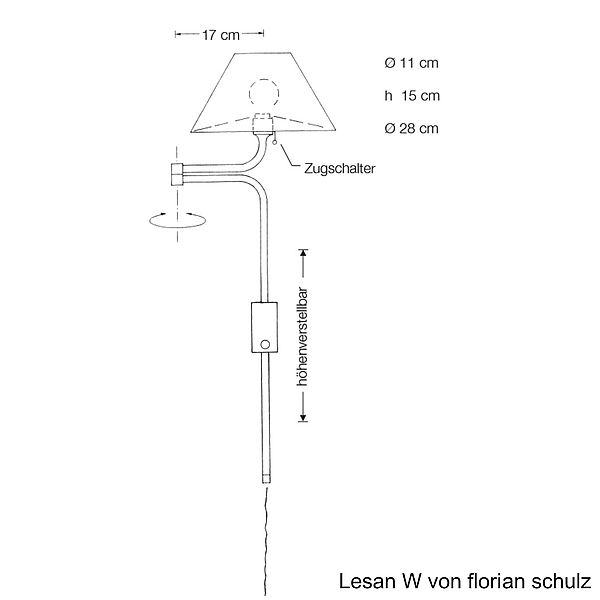 Florian Schulz Wandleuchte LESAN W, Zeichnung