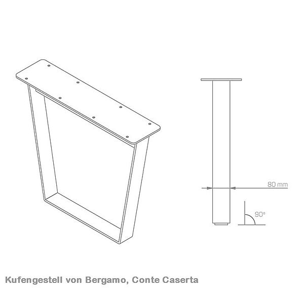 Conte Caserta Gestell Skizze von Bergamo Kufen