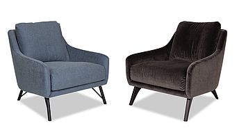 ipdesign Sessel flow lounge 1x in braunem Bezug und einmal in hellblauem Bezug