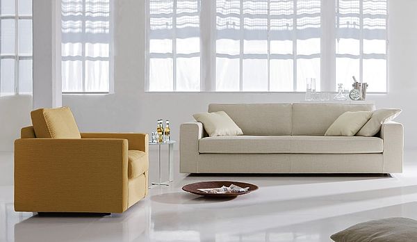 ipdesign Sofa und Sessel Jon Edwards, Hussenbezug in creme und curry