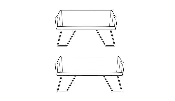 ipdeisgn flow dining Bänke Zeichnungen