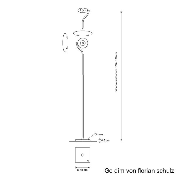 Florian Schulz Leseleuchte GO dim, Zeichnung