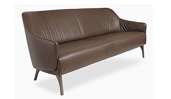 ipdesign Sofa Flow, dunkelbrauner Lederbezug