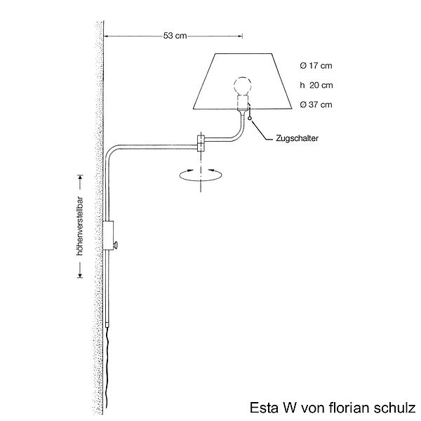 Florian Schulz Wandleuchte ESTA W, Zeichnung