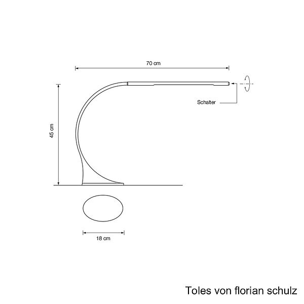 Florian Schulz Tischleuchte TOLED, Zeichnung